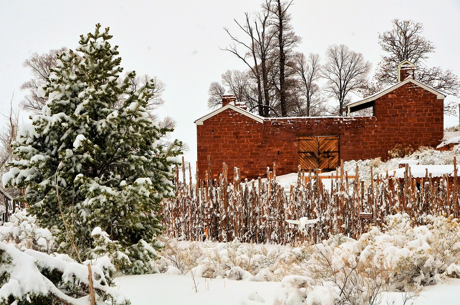 Picture of the fort in the snow.