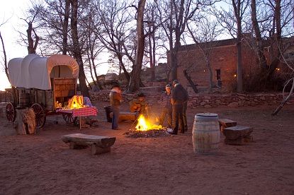 Cowboys Singing at campfire during Winsor castle by Night