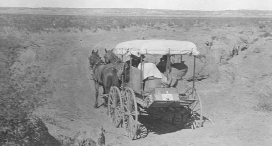 Photo of carriage traveling across Arizona Strip.