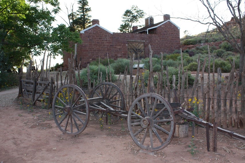 Wagon and Winsor Castle at Pipe Spring National Monument