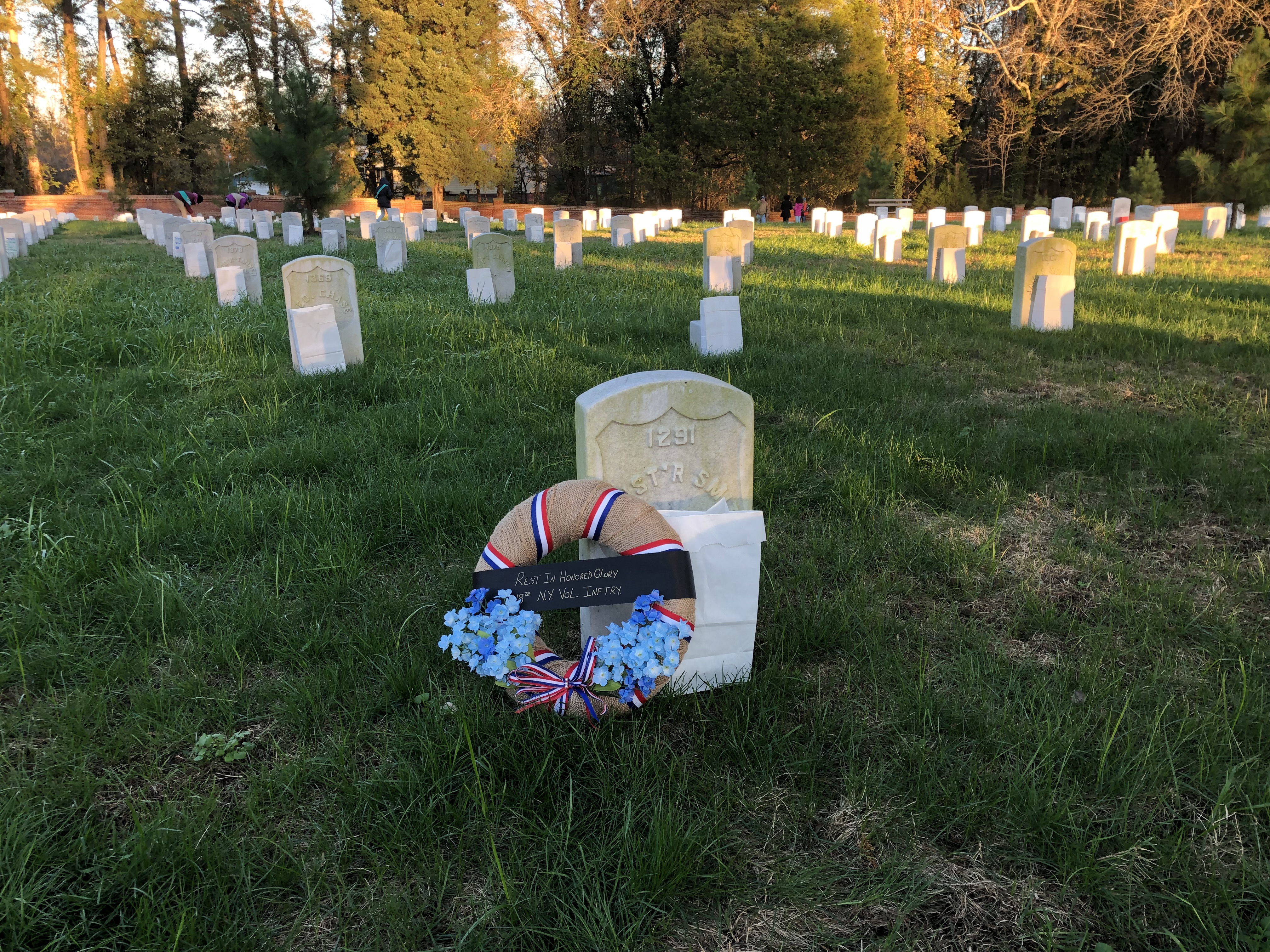 Grave of Union soldier at Poplar Grove National Cemetery