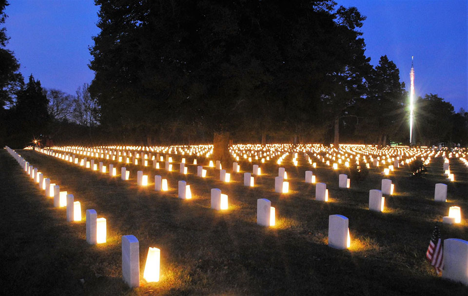 Annual Poplar Grove National Cemetery Luminary Event Poplar Grove Luminary Event - 2017