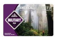 The 2021 America the Beautiful-The National Parks and Federal Recreational Lands Military Pass The 2021 America the Beautiful-The National Parks and Federal Recreational Lands Military Pass with a photo of a hiker looking skyward while standing in a forest of giant redwood trees.