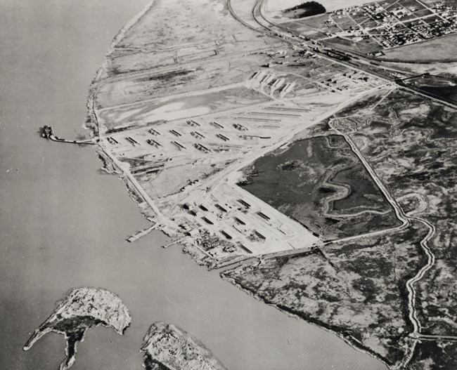 Historic tidal aerial photo of the aftermath.