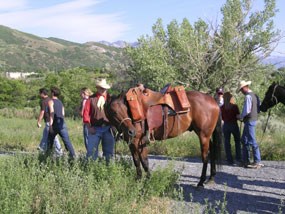 Photo image of the annual re-ride on the Pony Express National Historic Trail. Photo image of the annual re-ride on the Pony Express National Historic Trail.