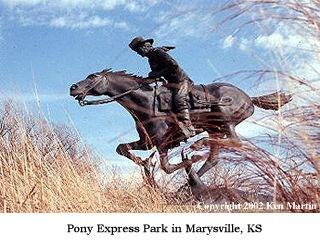 Photo image of Pony Express Monument in Marysville, Kansas.
