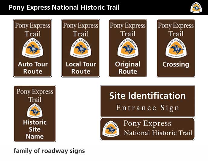 Pony Express auto tour route sign family