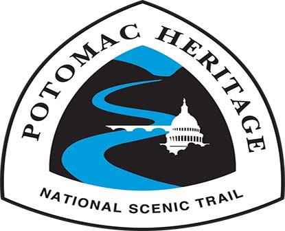 Triangle logo with a river and buildings representing the Potomac Heritage National Scenic Trail Triangle logo with a river and buildings representing the Potomac Heritage National Scenic Trail