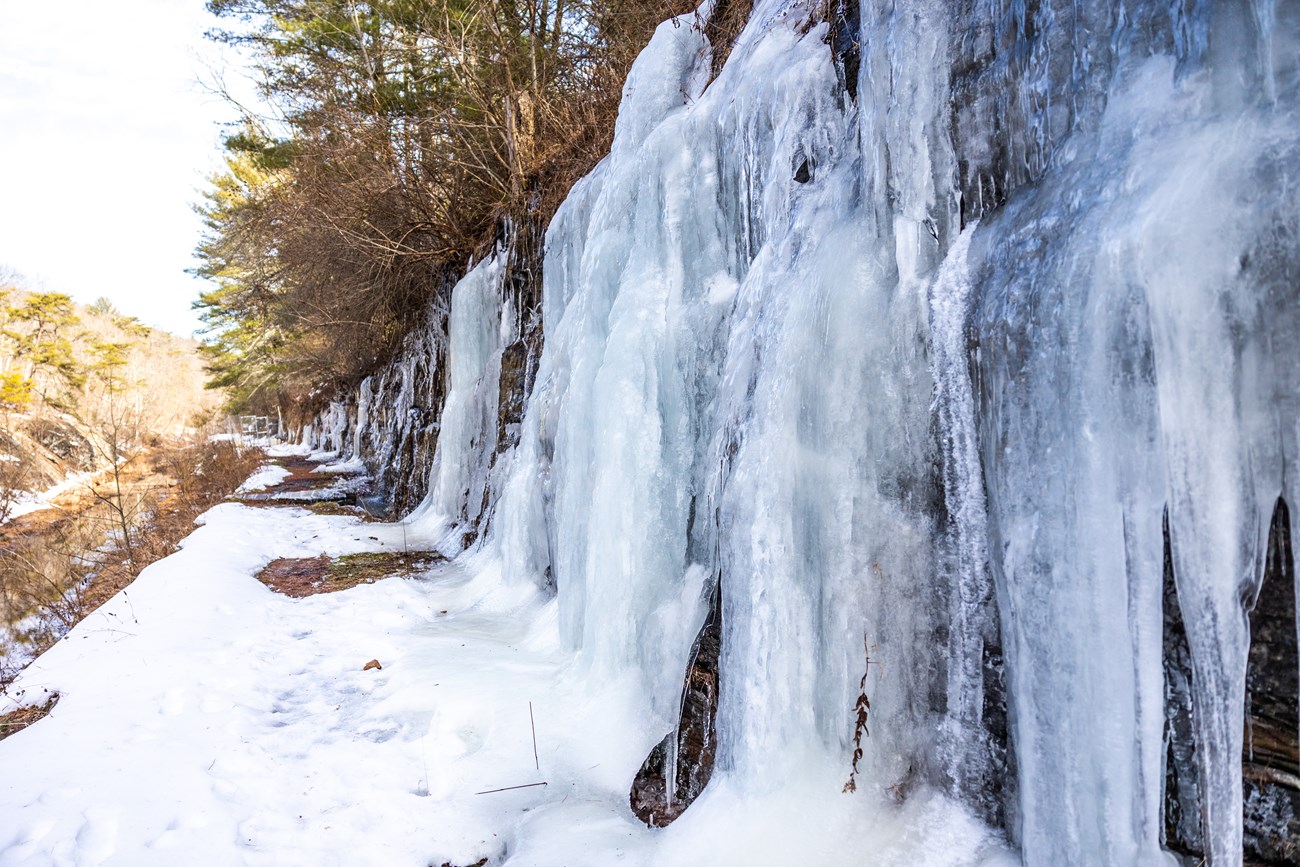 Towpath covered in ice