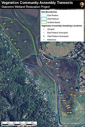 Figure A1. Map of vegetation Assembly monitoring types and locations. (Click on this image to download a higher-resolution 1,623 KB PDF of this map.)