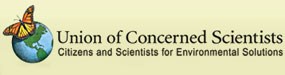 A cartoon of a monarch butterfly perched on a globe to the left of the words "Union of Concerned Scientists."