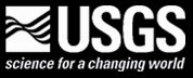 The letters "USGS" over the words "science for a changing world" in a rectangle with a black background.