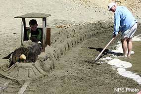 2007 Sand Sculpture Contest: Family Group 1st Place: Entry #32: The Little Engine That Could