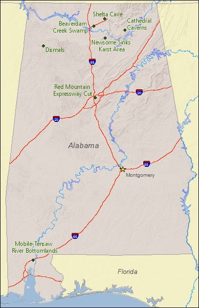 Alabama state map