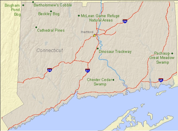 Connecticut state map