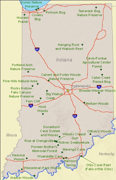 Indiana State Parks Camping Map