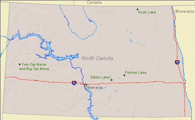 North Dakota state map