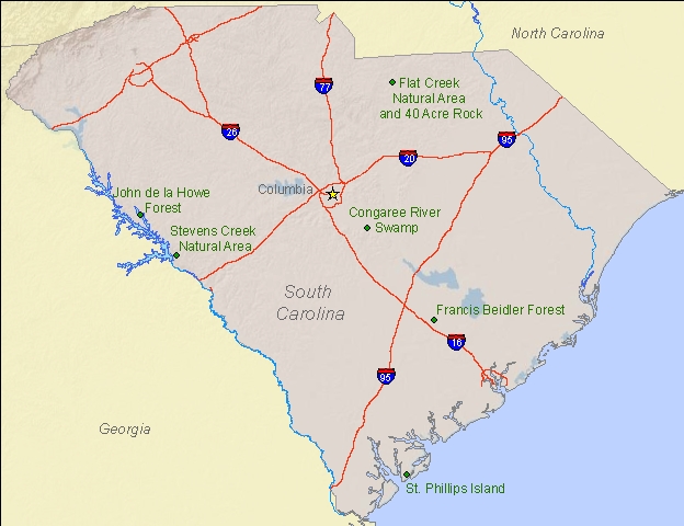south carolina state parks map National Natural Landmarks By State National Natural Landmarks south carolina state parks map