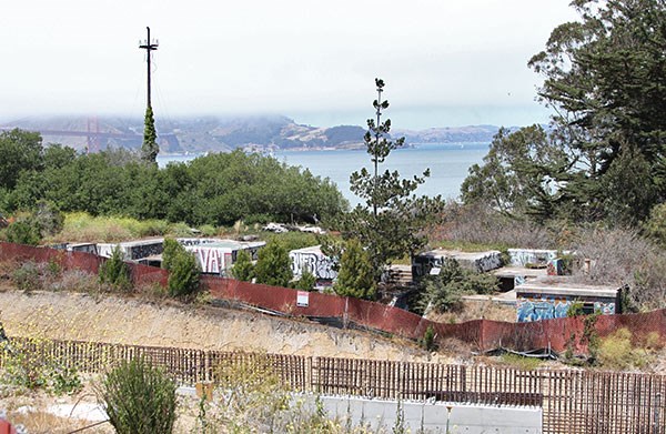 Battery Blaney during construction of the Presidio Parkway.
