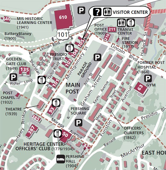 Presidio Of San Francisco Map Main Post - Presidio Of San Francisco (U.s. National Park Service)