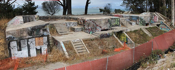 Battery Sherwood as it appears during construction of the Presidio Parkway. Battery Sherwood as it appears during construction of the Presidio Parkway.