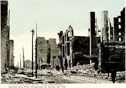 Downed power lines after the 1906 earthquake
