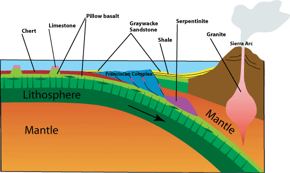 Subduction zone cross-section