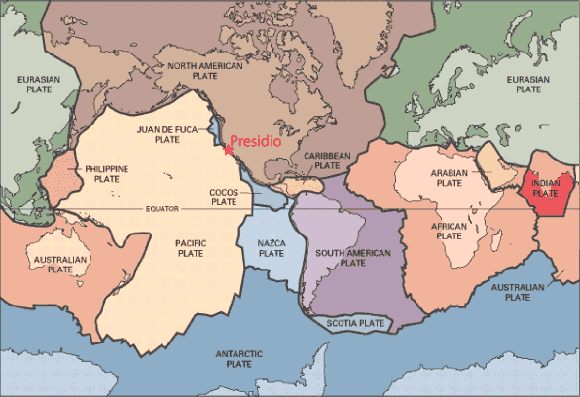 Tectonic plate map