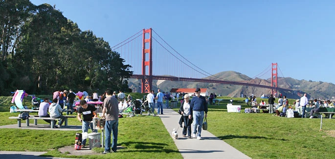 Park visitors at the West Bluff picnic area