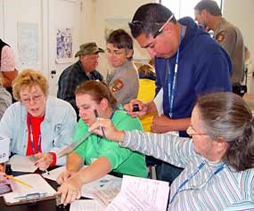 Students in the ecology lab