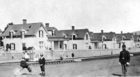 Officers' family housing on Funston Avenue of the Main Post was constructed in the early 1860s.
