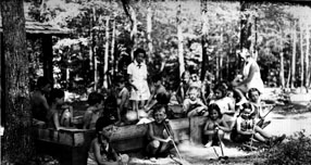 group of girls in sandbox