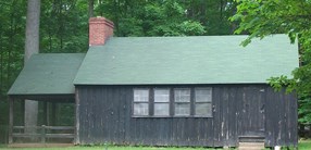 a green roof cabin