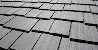 Cabin shingles made out of recycled materials.