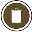 Icon of trash can.