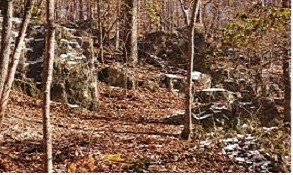 Rock outcropping on Birch Bluff Trail