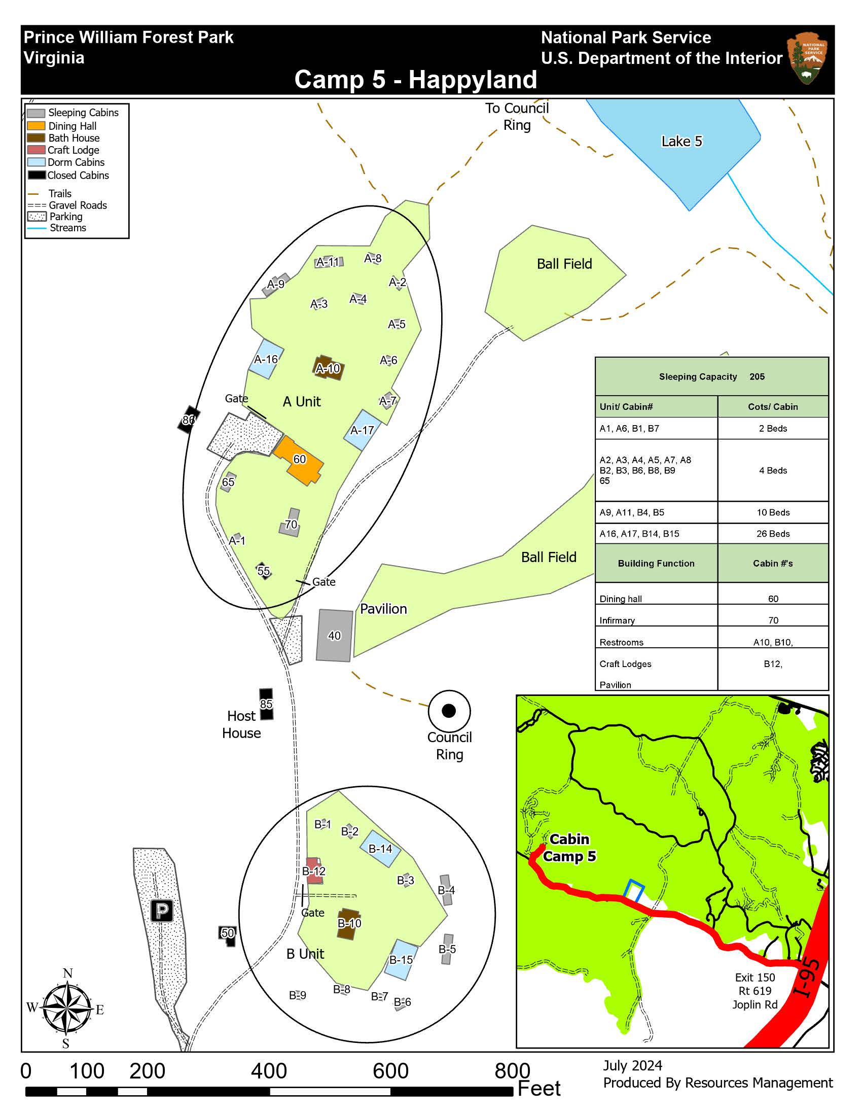 CabinCamp5map - Prince William Forest Park (U.S. National Park