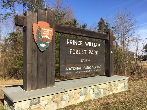 Prince William Forest Park entrance sign