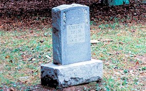 Taylor family cemetery headstone off of High Meadows Trail