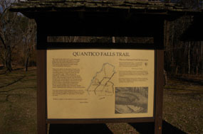Quantico Falls Trail Display Sign at parking lot E Quantico Falls Trail Display Sign at parking lot E