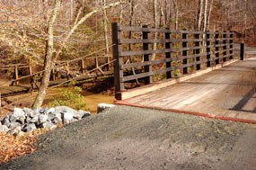 Burma Road bridge and adjacent foot bridge