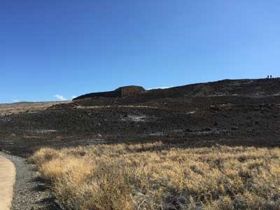 Pu‘ukoholā Heiau with scorched land
