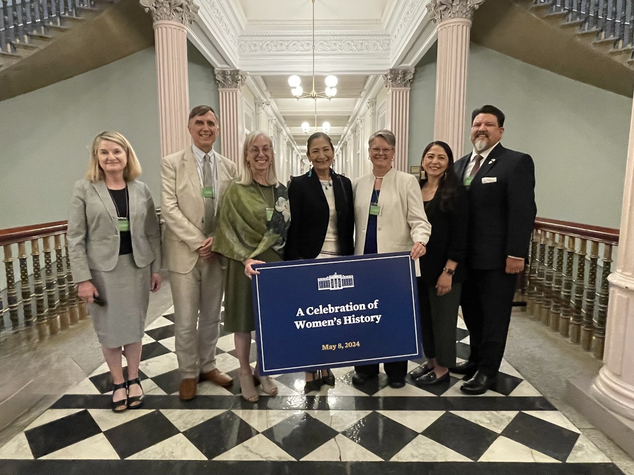 Home & Homelands Interior Secretary Haaland, NPS Director Sams and NPS Advisory Board members celebrate the launch of the White House's Women's History initiative.