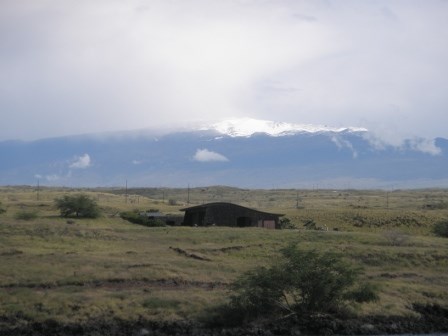Visitor Center with Mauna Kea in background