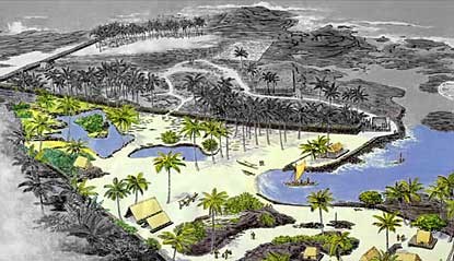 Map of the Puuhonua temple area. Map of the Puuhonua temple area.