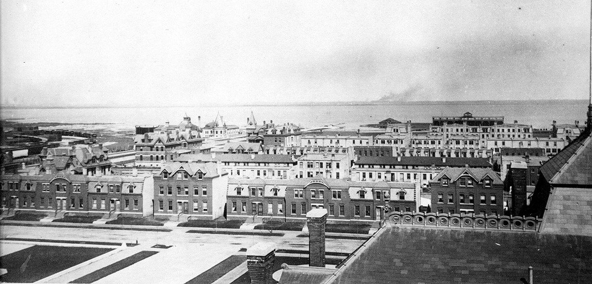 Looking East from the top of the Arcade. Looking East from the top of the Arcade.