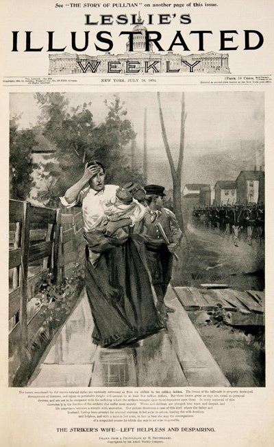 Leslie's Illustrated Weekly
Woman leaning on fence while holding a baby. Leslie's Illustrated Weekly
Woman leaning on fence while holding a baby.
