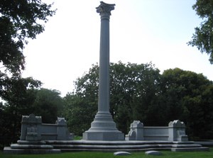 Stone Pillar over George Pullman's Grave in Chicago's Graceland Cemetery