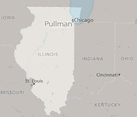 Map of Illinois Marking Location of Pullman National Monument Map of Illinois Marking Location of Pullman National Monument