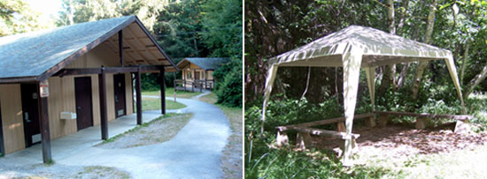 Wolf Creek Education Center restroom and canopy